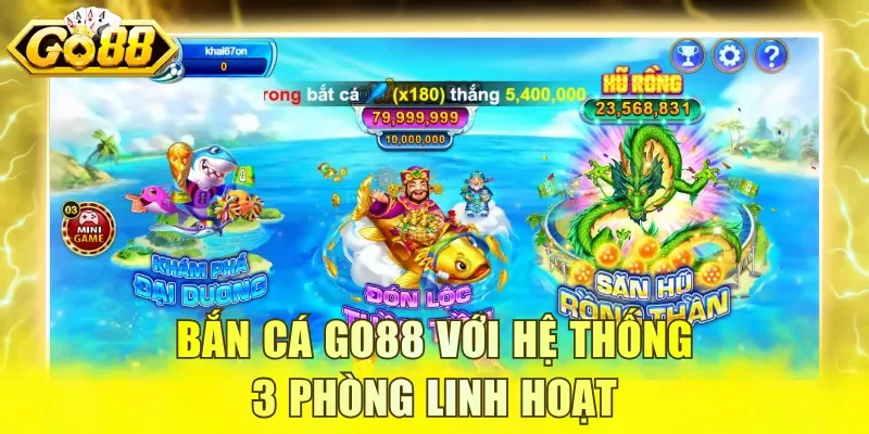 Bắn cá GO88 với hệ thống 3 phòng linh hoạt