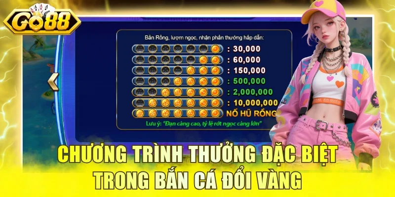 Chương trình thưởng đặc biệt trong bắn cá đổi vàng
