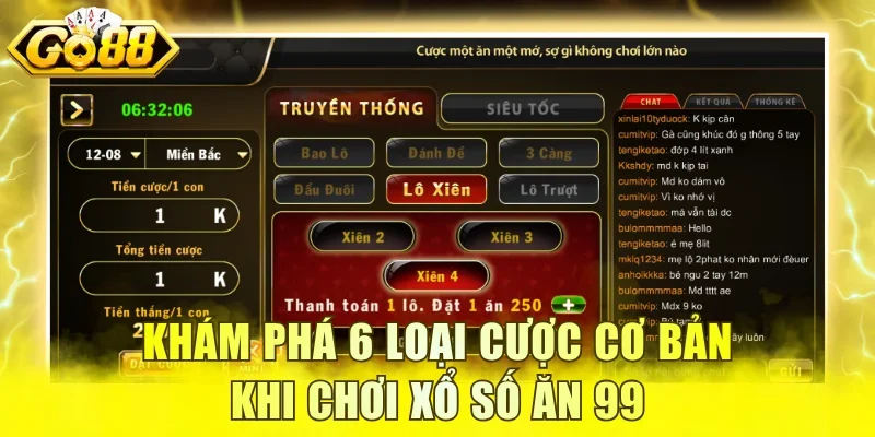 Khám phá 6 loại cược cơ bản khi chơi xổ số ăn 99